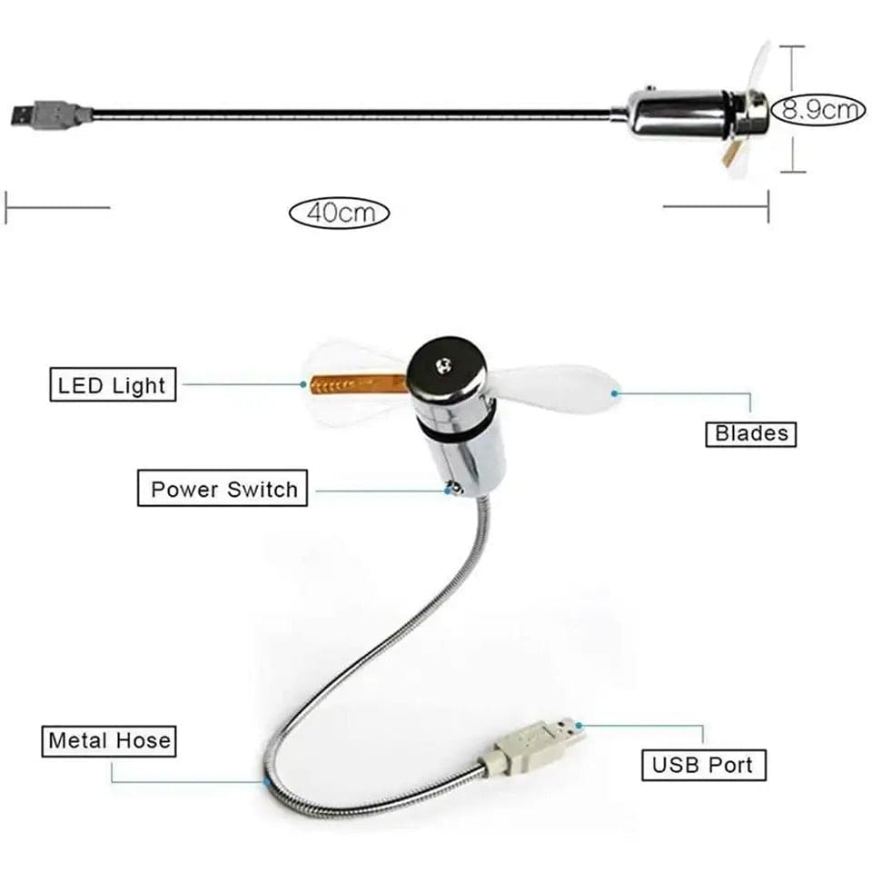 Portable Colorful USB Fan, Mini Flexible Cooling Fan, USB Colorful Light Emitting Fan, Hand Mini Power USB Fan, Reading Lamp Repellent Cooling Fan