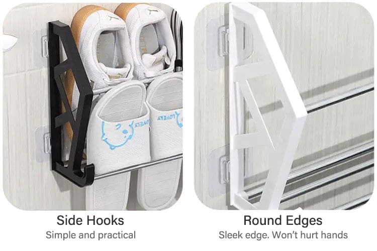 Over The Door Shoe Rack, Household Bathroom Slipper Racks, 3 In 1 Slipper Drainage Rack, Shoe Organizing Shelf, Save Space Shelf, Wall Mounted Stainless Steel Shoe Racks, Home Bathroom Kitchen Slipper Rack