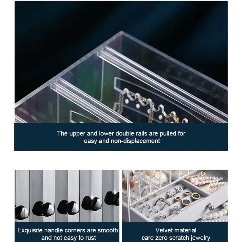 Luxury Jewellery Display Stand, Transparent Acrylic Stand Necklace Jewellery Case, Portable Earrings Jewellery Storage Box, Acrylic Necklace Bracelet Display Stand Shelf, Large Capacity Transparent Jewellery Organizer