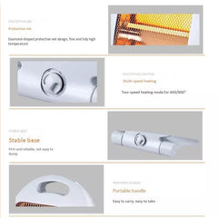 Portable Electric Heater Home Room Heater, Floor Desk Electric Heater, Desktop Heater for Winter