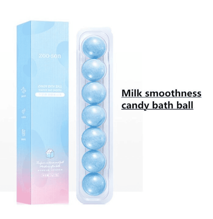 Refresh Moisturizer Milk Smoothness Candy, Zooson Candy Bath Ball, Milk Smoothness Candy Bath Ball, Tender Recover Care Whitening Compact Prevent Bask Skin, Body Skin Bath Bomb