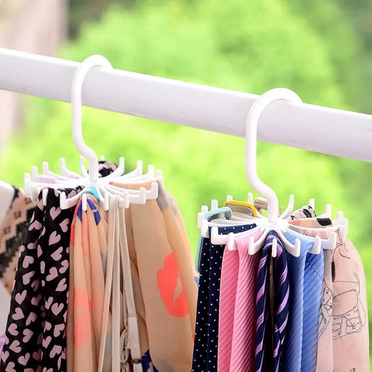 Tie Hanger, Twirl Tie Rack Holder, 20 Claw Rotating Scarf Hangers, Belt Scarves Hooks Hanger, Clothing Accessory Hanging Hook, Adjustable Tie Racks for Closet Organizer, Plastic Portable Tie Rack For Closets