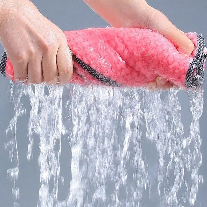 Set Of 3 Kitchen Daily Dish Towel, Microfibre Cleaning Towel, High-efficiency Cleaning Thickened Cloth, Coral Fleece Handable Hand Towel, Bathroom Kitchen Towel, Absorbent Wipe Plush Hand Towel, Multipurpose Cleaning Cloths