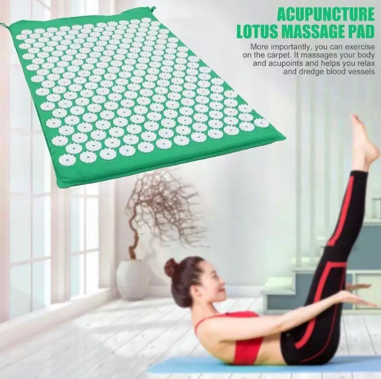 Acupressure Stress Relief Fitness Yoga Mat, Mat and Pillow Set for Back/Neck Pain Relief, Acupressure Mat For Trigger Point Massage