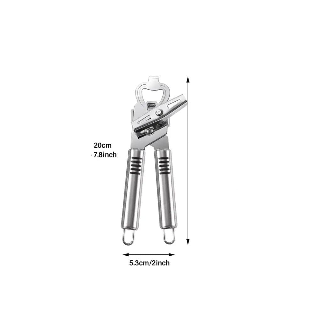 3 In 1 Manual Can Opener, Stainless Steel Heavy Duty Can Opener, Multifunctional Jar Opener, Portable Kitchen Tool, Professional Effortless Openers with Turn Knob Bar