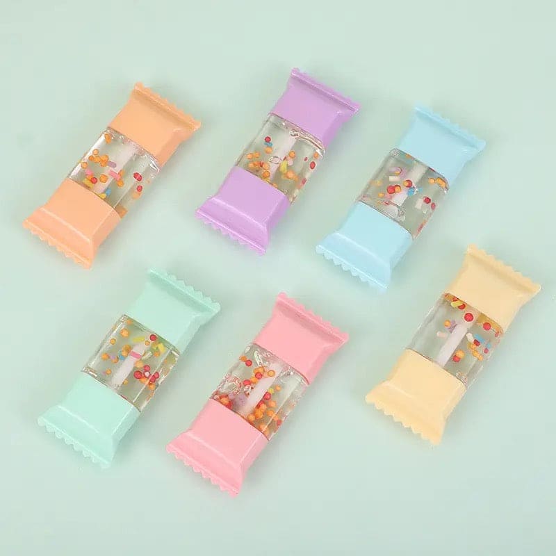 Set Of 6 Cute Candy Shape Lip Gloss, Transparent Gloss Set, Moisturizing Long Lasting Lip Gloss, Crystal Lip Gloss Oil For Women Lips, Non-Stick Waterproof Lip Gloss