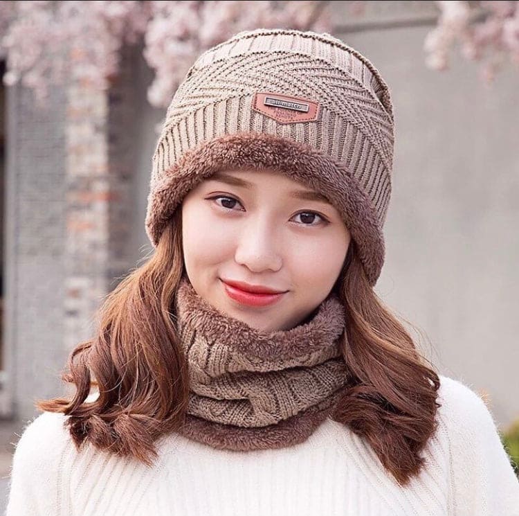 New Beanie Hat, Skin Cap & Scarf Set, New Coral Fleece Scarf, Men Wool Scarf Caps, Winter Beanies for Men