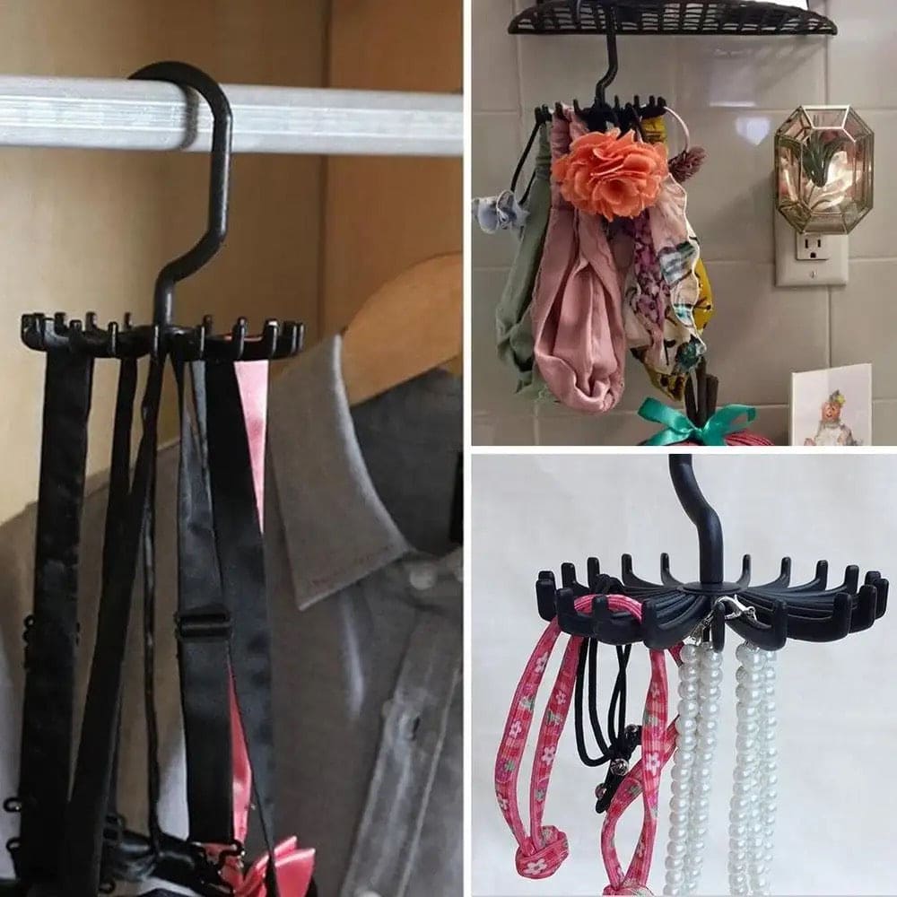 Tie Hanger, Twirl Tie Rack Holder, 20 Claw Rotating Scarf Hangers, Belt Scarves Hooks Hanger, Clothing Accessory Hanging Hook, Adjustable Tie Racks for Closet Organizer, Plastic Portable Tie Rack For Closets