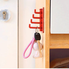 ABS Wall Hooks Storage Rack, Seamless Rotatable Strong Hook, Rotatable 4-Hook Key Hook Wall Self Adhesive Key Wall Hanger