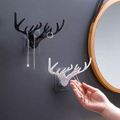Set Of 3 Crystal Deer Antler Hook, Crystal Clear Wall Hanging Hooks, Punch-free Hats Keychains Hanging Hook With Sticky Wall