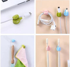 Silicone Multifunctional Hand Wall Clips, Behind-door Keys Tower Organizer Hook, Wire Data Line Holder, Silicon Thumb Holder