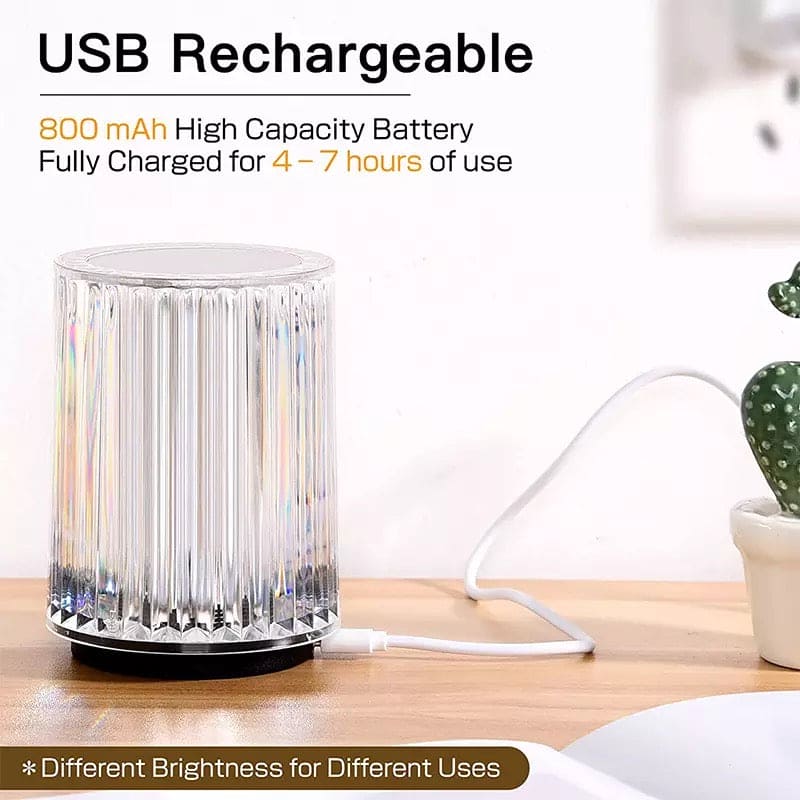 Mini Crystal Lamp, LED Crystal Table Lamp, Creativity Acrylic Diamond Bedside Lamp, Acrylic Decoration Desk Lamps, Decorative Night Lamp, Rechargeable Decoration Desk Night Lamp