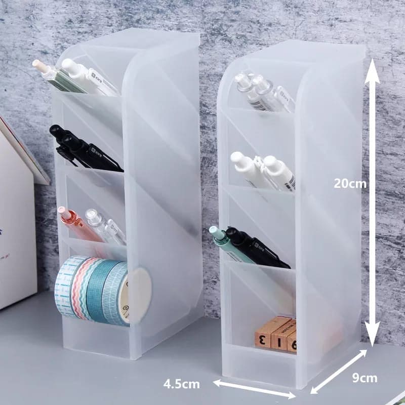Plastic Pen Holder, Cosmetic Organizer Box, Storage Container Case