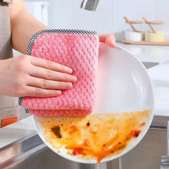 Set Of 3 Kitchen Daily Dish Towel, Microfibre Cleaning Towel, High-efficiency Cleaning Thickened Cloth, Coral Fleece Handable Hand Towel, Bathroom Kitchen Towel, Absorbent Wipe Plush Hand Towel, Multipurpose Cleaning Cloths