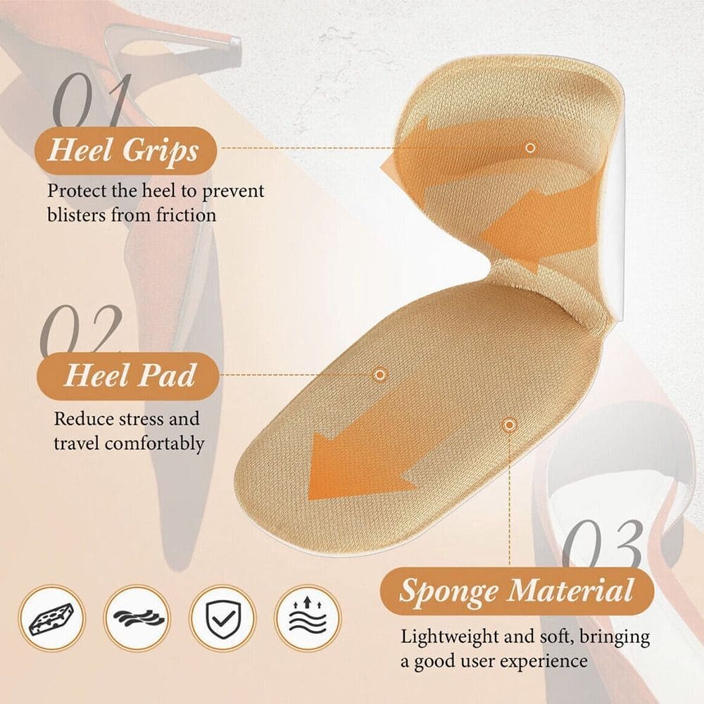 T Shaped Shoe Grip, Pain Relief Shoe Size Reducer, Half Cushion Heel Inserts Shoe Pad, Adjustable Antiwear Feet Shoe Insole, Shoe Insoles Heel Protector Sticker Insole, Shoes Sponge Dispensing Shoe Cushion, Self-Adhesive Protects Heel Shoes