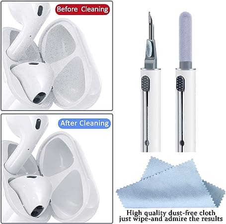 3 In 1 Earphone Cleaning Pen, Earbuds Case Cleaning Kit, Multifunctional Headphones Airphone Keyboard Cleaning Pen, Multipurpose 3 In 1 Cleaning Pen For Keyboard Camera AirPords Earbud