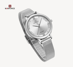 Naviforce - NF5023 Quartz Watches for Women Dial Elegant Waterproof Wristwatch - Silver