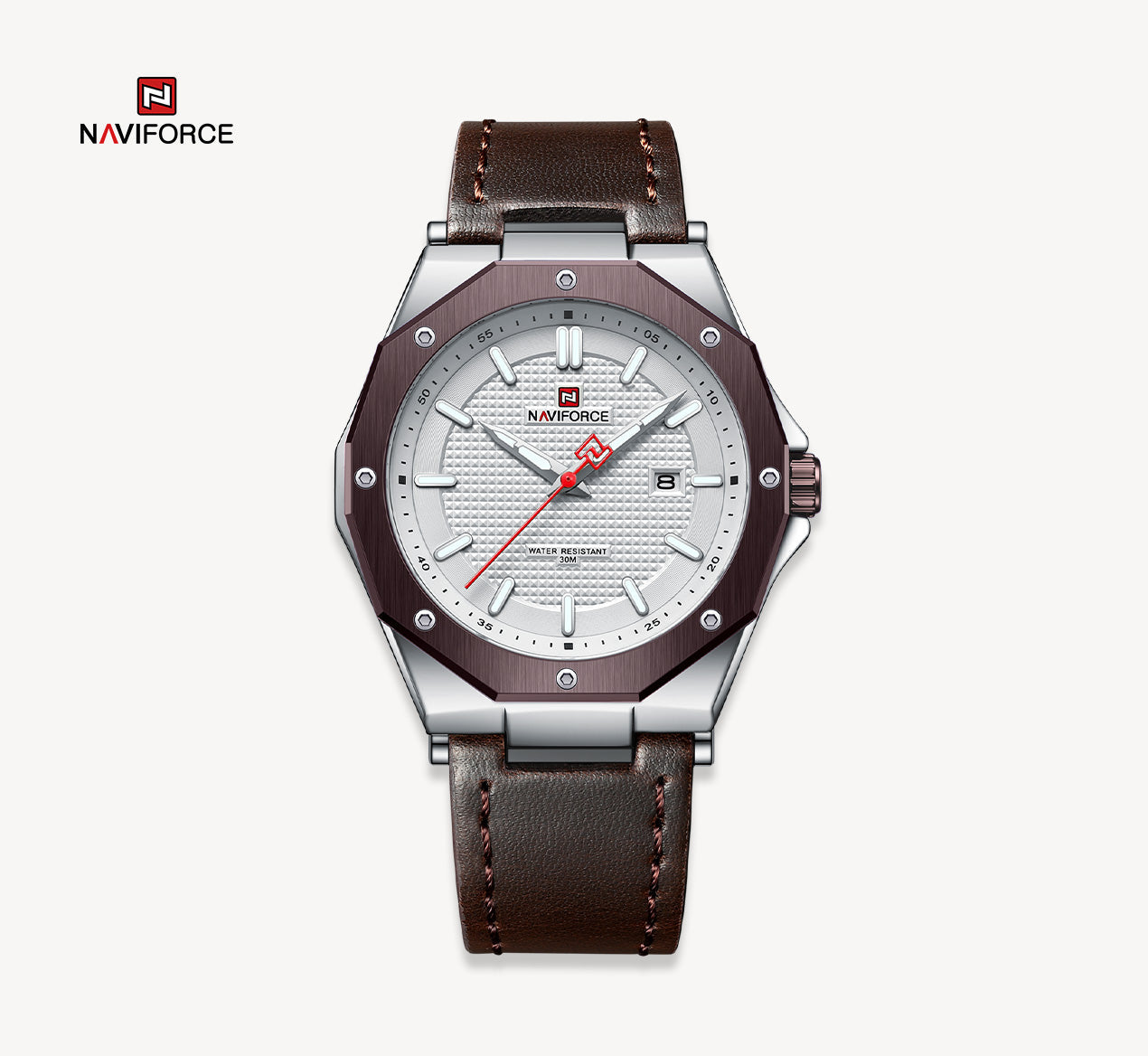 Naviforce - NF-9200-2 Stainless Steel Men's Watch - Brown