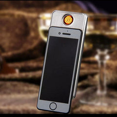 Mini iPhone Lighter, Electric Rechargeable Cigarette Lighter, Smart Drop Down Electronic Lighter, Pocket Smoking Lighter, Windproof Flameless Lighter, Mobile Phone Creative Lighter Electric