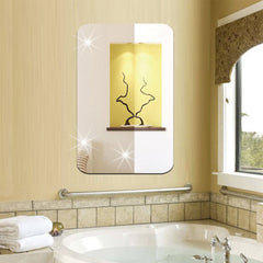 Rectangular Mirror Sticker, Self Adhesive Wall Mirror Sheet, Flexible Non-Glass Mirror Tiles, Unbreakable Acrylic Wall Mirror, Home, Bathroom Magic Mirror Sticker