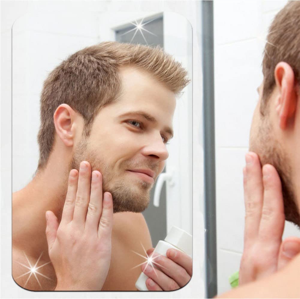 Rectangular Mirror Sticker, Self Adhesive Wall Mirror Sheet, Flexible Non-Glass Mirror Tiles, Unbreakable Acrylic Wall Mirror, Home, Bathroom Magic Mirror Sticker