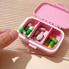 Mini Briefcase Pill Box, 3 Gird Pocket Pills Organizer, 7 Day Mini Weekly Medicine Box, Portable Tablet Medicine Dispenser, Handy Pill Box with 3 Removable Compartments, Portable Pill Box Supplement Box, Multipurpose Storage Case