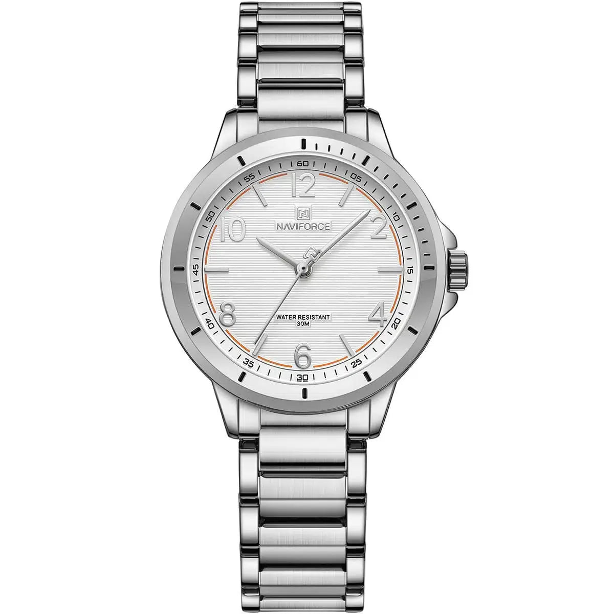 Naviforce - NF5021-SWS Wrist Watch For Women For Dream NF5021 With White Dial Metal Belt - Silver