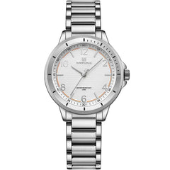 Naviforce - NF5021-SWS Wrist Watch For Women For Dream NF5021 With White Dial Metal Belt - Silver