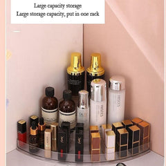 Acrylic Triangle Corner Organizer, Multi Layer Space Saving Solution, Multifunctional Transparent Triangle Storage Organizer, Waterproof Corner Stuff Storage Rack