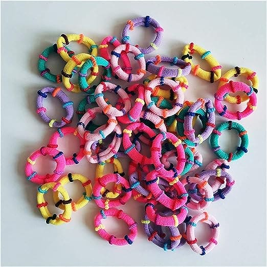 Pack Of 10 Hair Ponies, Multicolor Elastic Hair Tie, Charm Angel Girl Hair Pony, Cute Small Hair Ties For Girls, Elastic Hair Styling Accessories, Seamless Cotton Hair Ties
