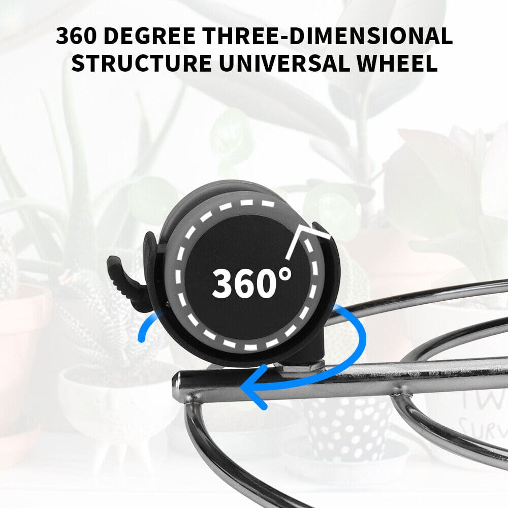 Plant Caddy Stand, Movable Flower Pot Tray, Stainless Steel Cylinder Trolley, Multipurpose Heavy Duty Stand with Wheels