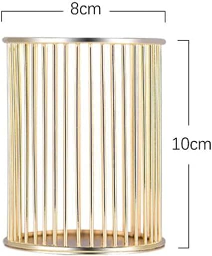 Wire Mesh Pen Holder, Metal Desktop Pen Holder, Round Stick Cylinder Pen Pencil, Makeup Brush Holder, Desktop Storage Box for Office Home, Metal Hollow Out Pen Holder for Desk, Desktop Accessories Wire Makeup Brush Holder