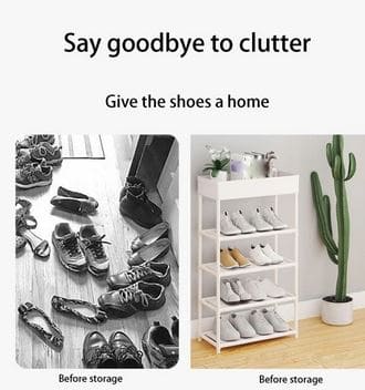 Shoe Rack With Shelf, 5 Tiers Simple Shoe Rack, Floor Standing Storage Shelf For Multiple Shoes, Multilayer Shoe Storage Shelf, Stackable Shoe Rack With Side Support, Hallway Cabinet Organizer Holder