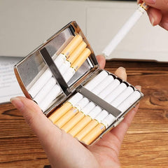 Vintage Printed Cigarette Case, 12 Cigarette Storage Box, Retro Flip Cigarette Dispenser, Ultrathin Portable Men's Cigarette Box, Portable Sealed Waterproof Smoking Case, Portable Cigarette Box, Sleeve Pocket Tobacco Pack Cover