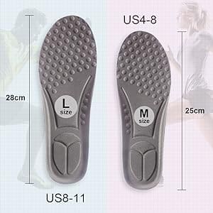 Shock Absorbing Insoles, Full Length Massage Cushion Insoles, Boot Replacement Inserts Shoe, Arch Support Heel Cushion, Unisex Foot Care, Foot Massage Breathable Shoe Soles, Relief Insoles for Working Daily Use, Comfortable Replacement Shoe Insole
