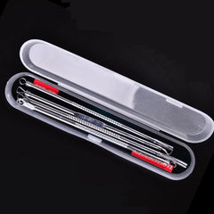 Set Of 4 Pimple Popper Needle, 4-In-1 Multifunctional Acne Needles, Blackhead Remover Tools, Spoon Face Skin Care Tools, Steel Blackhead Removal Kit, Women Beauty Acne Treatment Pore Cleanser Needle Hook, Comedone Extractor Remover Set for All Skin Types
