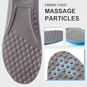 Shock Absorbing Insoles, Full Length Massage Cushion Insoles, Boot Replacement Inserts Shoe, Arch Support Heel Cushion, Unisex Foot Care, Foot Massage Breathable Shoe Soles, Relief Insoles for Working Daily Use, Comfortable Replacement Shoe Insole