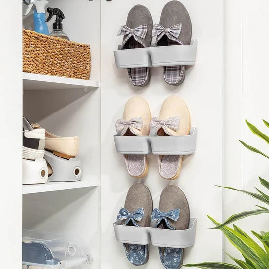 Space Slipper Organizer, Hidden Slipper Storage Rack, Wall Mounted Slipper Shelf, Kitchen Bathroom Slipper Rack, Sticky Slipper Organizer, Shoe Holder Organizer