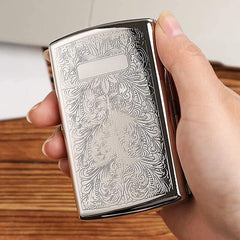 Vintage Printed Cigarette Case, 12 Cigarette Storage Box, Retro Flip Cigarette Dispenser, Ultrathin Portable Men's Cigarette Box, Portable Sealed Waterproof Smoking Case, Portable Cigarette Box, Sleeve Pocket Tobacco Pack Cover