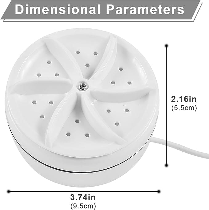 2 in 1 Ultrasonic Turbo Washing Machine, Portable Travel Washer, Air Bubble And Rotating Mini Ultrasonic Washing Machine,  Portable Removes Dirt Washer, USB Cable Machine for Travel