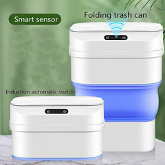 Smart Trash Can With Lid, Touchless Automatic Motion Sensor Trash Bin, Foldable Mini Trash Can, Collapsible Trash Bin, Creative  Household Bathroom Garbage Storage Box, Waste Bin Garbage Can