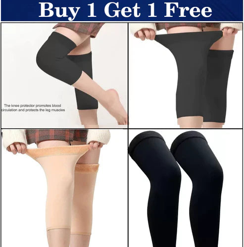Thigh Warm Footless Socks, Unisex Fleece Knee Warmers Legging, Winter Knit Warm Long Leg Warmer, Warm Boot Cuffs Long Sock, Thin Outdoor Knee Compression Sleeve