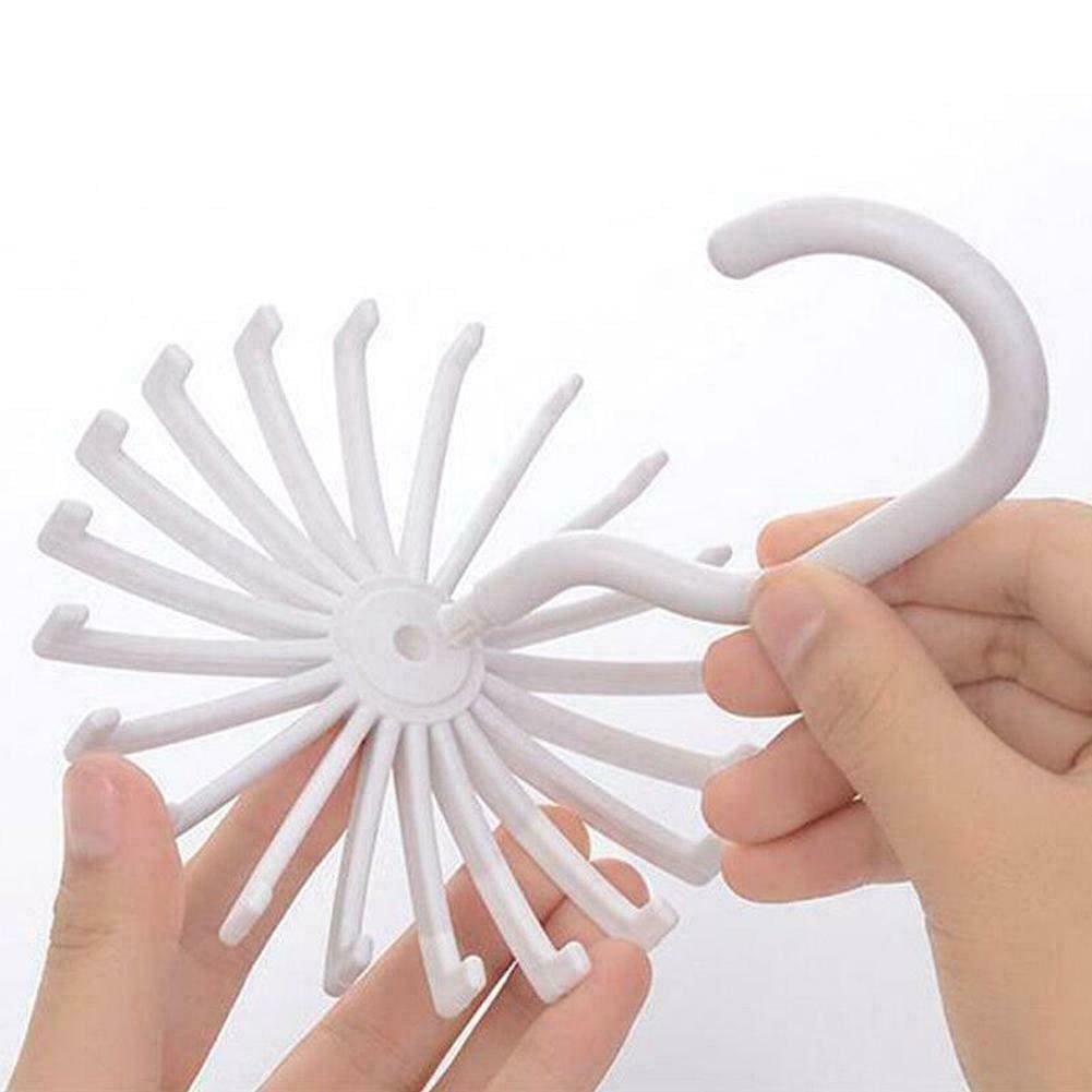 Tie Hanger, Twirl Tie Rack Holder, 20 Claw Rotating Scarf Hangers, Belt Scarves Hooks Hanger, Clothing Accessory Hanging Hook, Adjustable Tie Racks for Closet Organizer, Plastic Portable Tie Rack For Closets