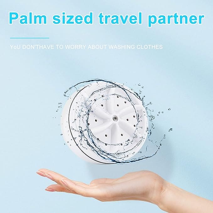 2 in 1 Ultrasonic Turbo Washing Machine, Portable Travel Washer, Air Bubble And Rotating Mini Ultrasonic Washing Machine,  Portable Removes Dirt Washer, USB Cable Machine for Travel