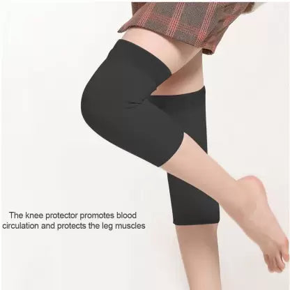 Thigh Warm Footless Socks, Unisex Fleece Knee Warmers Legging, Winter Knit Warm Long Leg Warmer, Warm Boot Cuffs Long Sock, Thin Outdoor Knee Compression Sleeve