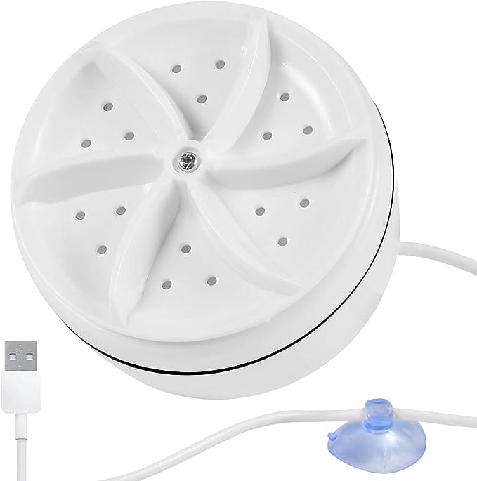 2 in 1 Ultrasonic Turbo Washing Machine, Portable Travel Washer, Air Bubble And Rotating Mini Ultrasonic Washing Machine,  Portable Removes Dirt Washer, USB Cable Machine for Travel